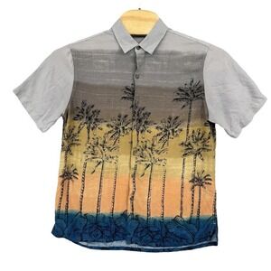 Batik Bay‎ Large Rayon Short Sleeve Button Up Palm Trees Men's Hawaiian Shirt